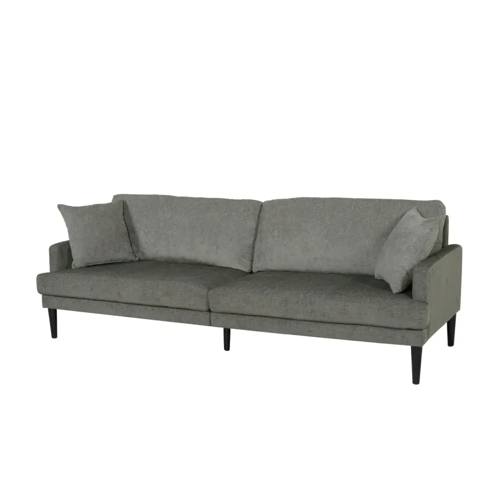 Contemporary 3 Seater Sofa Plush Upholstery - Charcoal
