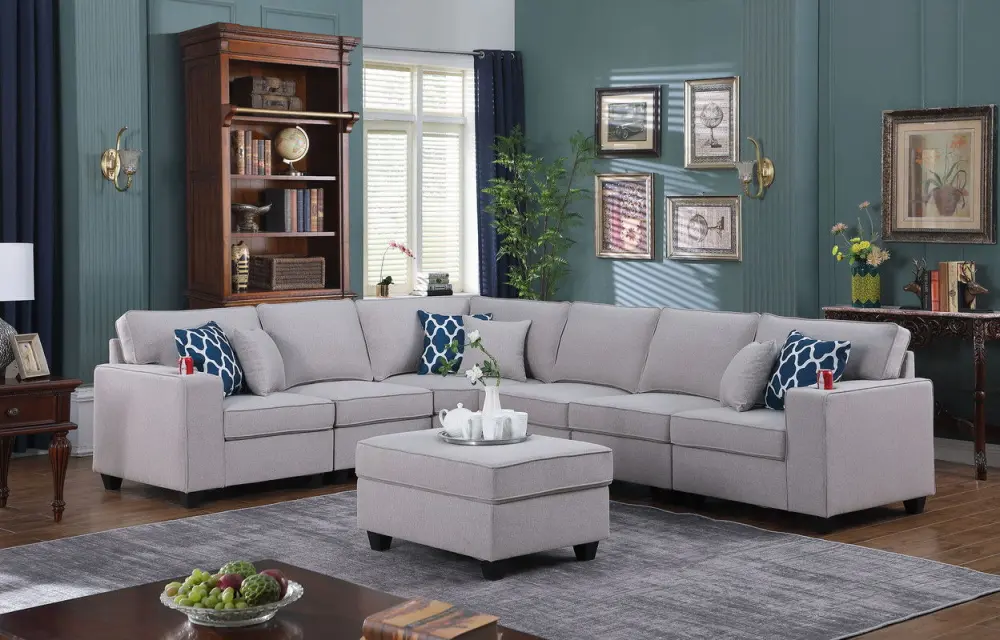 Modular Corner Cooper - Sectional Sofa Ottomans And Cupholder