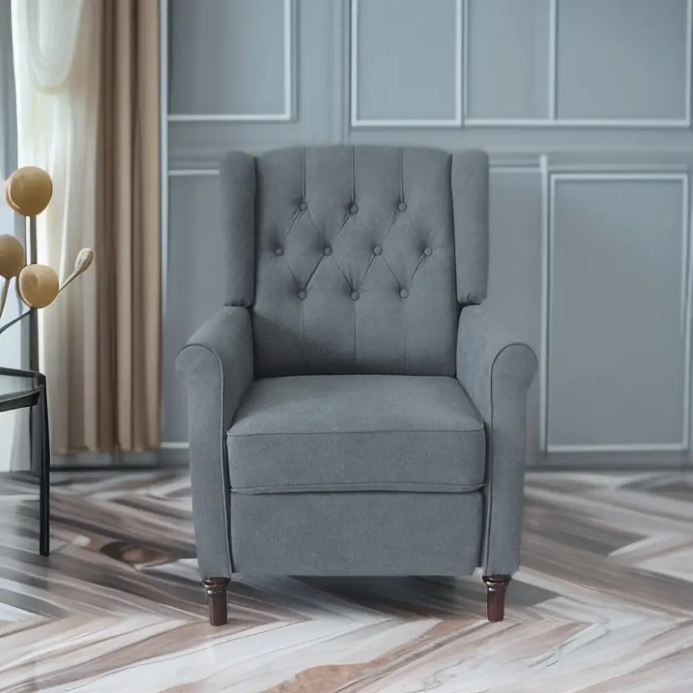 New Design Classic Waterproof Fabric Living Room Pull Button Sofa, High Back Manual Recliner Chair Cinema Home Theatre Coz...