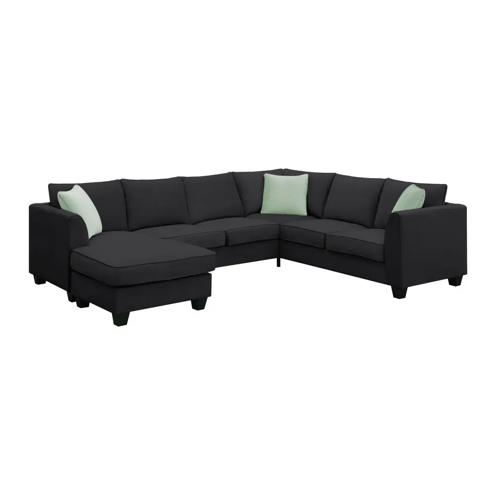 Sectional Sofa Couches Living Room Sets, 7 Seats Customizable Sectional Sofa Ottoman, L Shape Fabric Sofa Corner Couch Set...