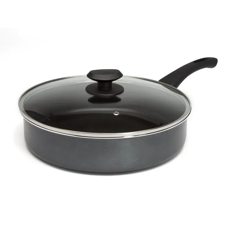 Ecolution EEGY-9528 Elements Deep Cooker Glass Lid, 4.5 qt Capacity, Aluminum, Ash