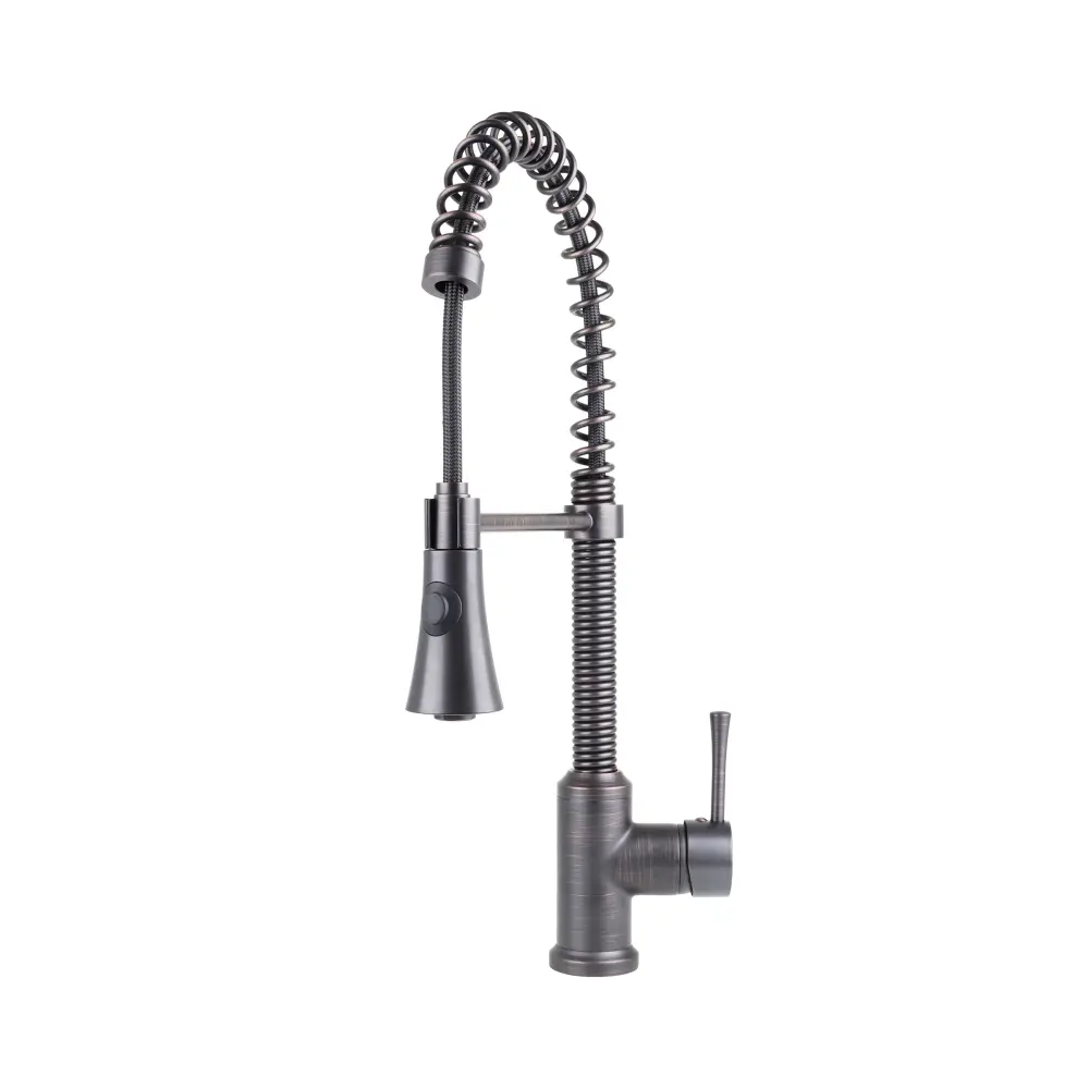 Fontaine Italia Residential Single-Handle Spring Coil Pull-Down Sprayer Kitchen Faucet Oil Rubbed Copper-brown