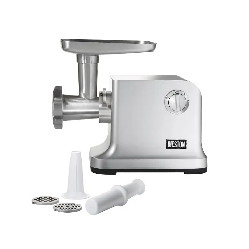 Weston 33-1301-W Electric Meat Grinder, 750 W, Aluminium