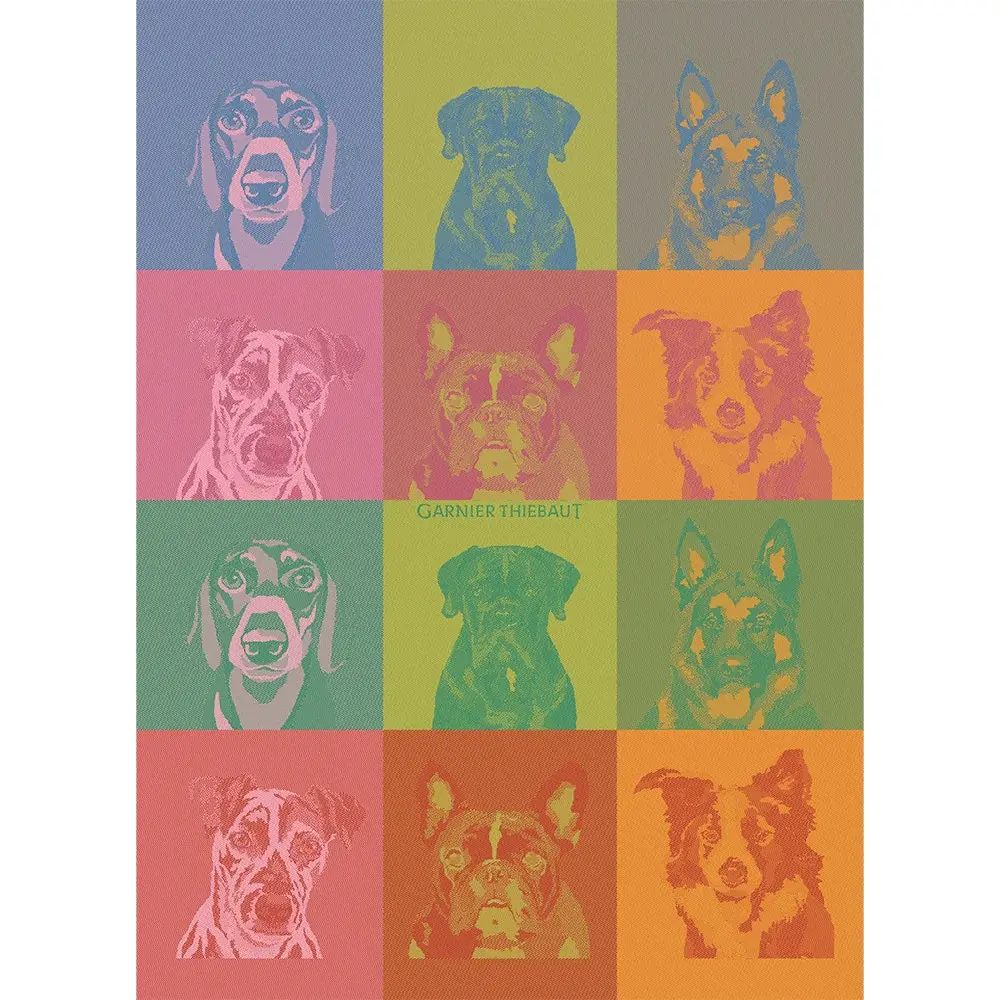 Chiens Pop French Jacquard Kitchen Towel