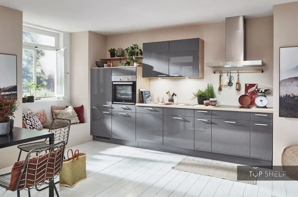 nobilia kitchen unit Flash 453 Slate graphite high gloss 360 cm configurable -