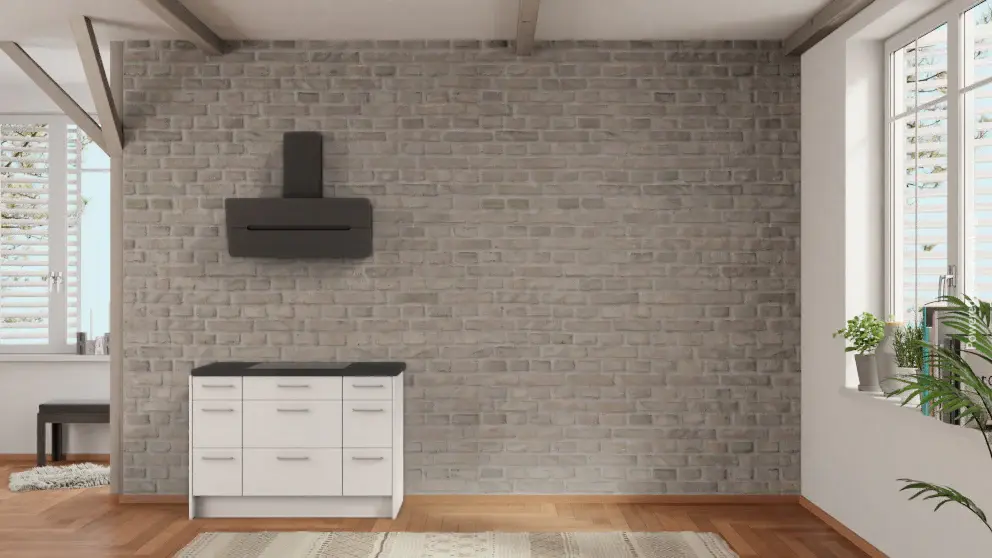 nobilia Mini kitchen Dorsten 120 cm Alpine white matte Concrete slate gray complete hob