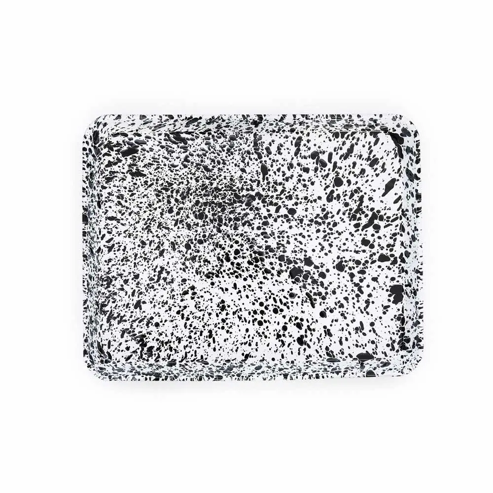 Splatter Enamelware Sizable Rectangle/Jelly Roll Tray