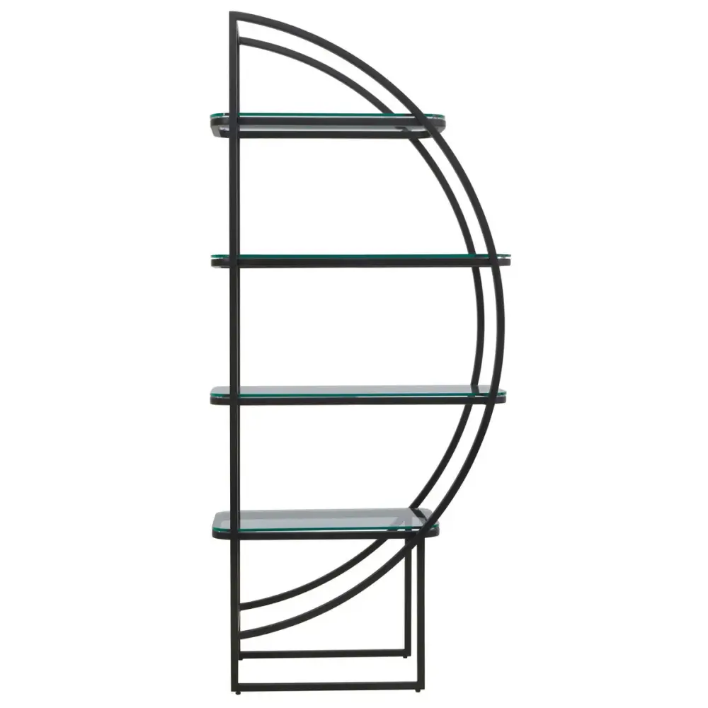 Vogue Right Half Moon Shelving Unit - Ebony 48 Inches Wide