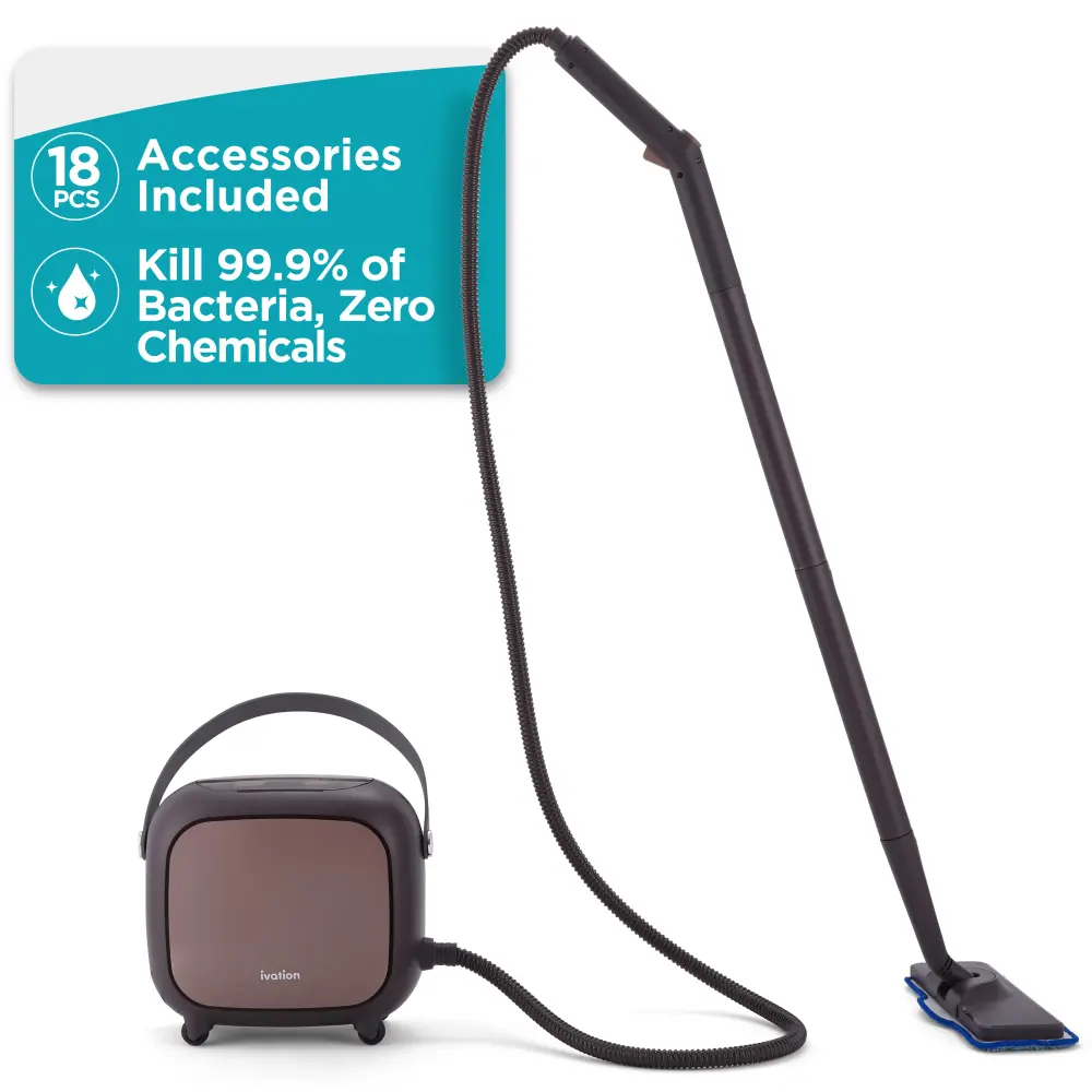 Ivation Steam Cleaner, Strong Multipurpose Steamer w/ 18 Accessories, Chemical-Free Cleaning and Sanitizing Floor, Tiles, ...