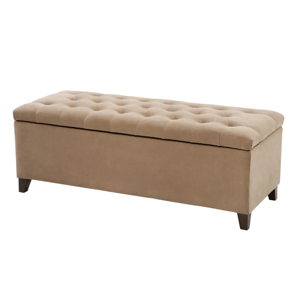 Elegant Design Tufted Top, Plush Close Storage Bench