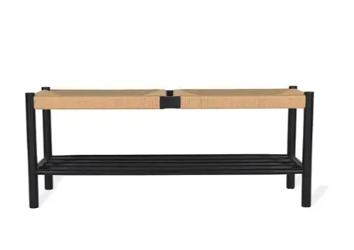 Solid Wood Longworth Ebony Hallway Bench