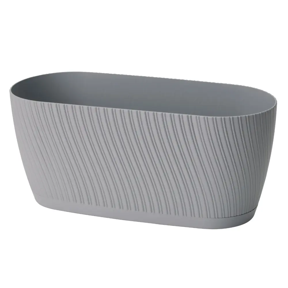Form-Plastic Oblong Box Stand, 27 cm, Anthracite, Mika 27 Eco – Impeccable Indoor and Outdoor Planting