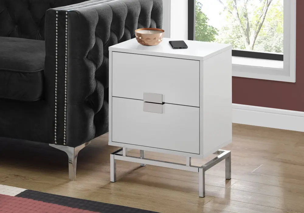 Handcrafted Accent Side Table, Storage Drawer, Minimalist Design