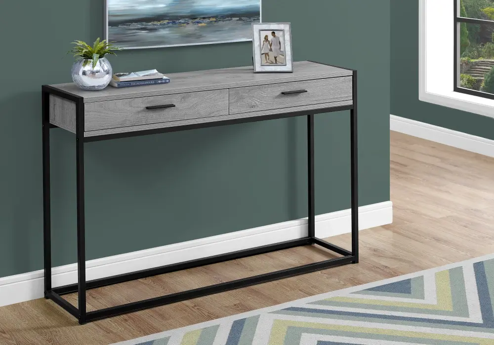 Multi-Tiered Accent Console Table Entryway, Storage Drawers, Contemporary & Current