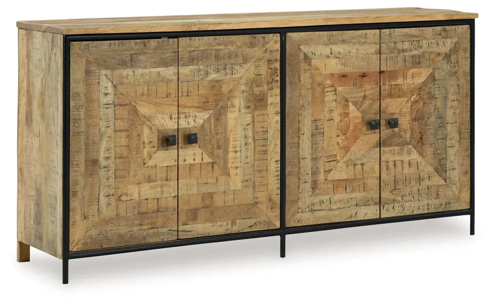 Solid Wood Camney - Accent Cabinet - Brown / Midnight