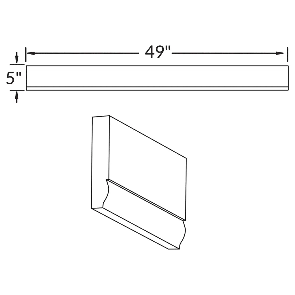 Straight Valance Molding V549ST Milan Slate 5 . height 49 . depth