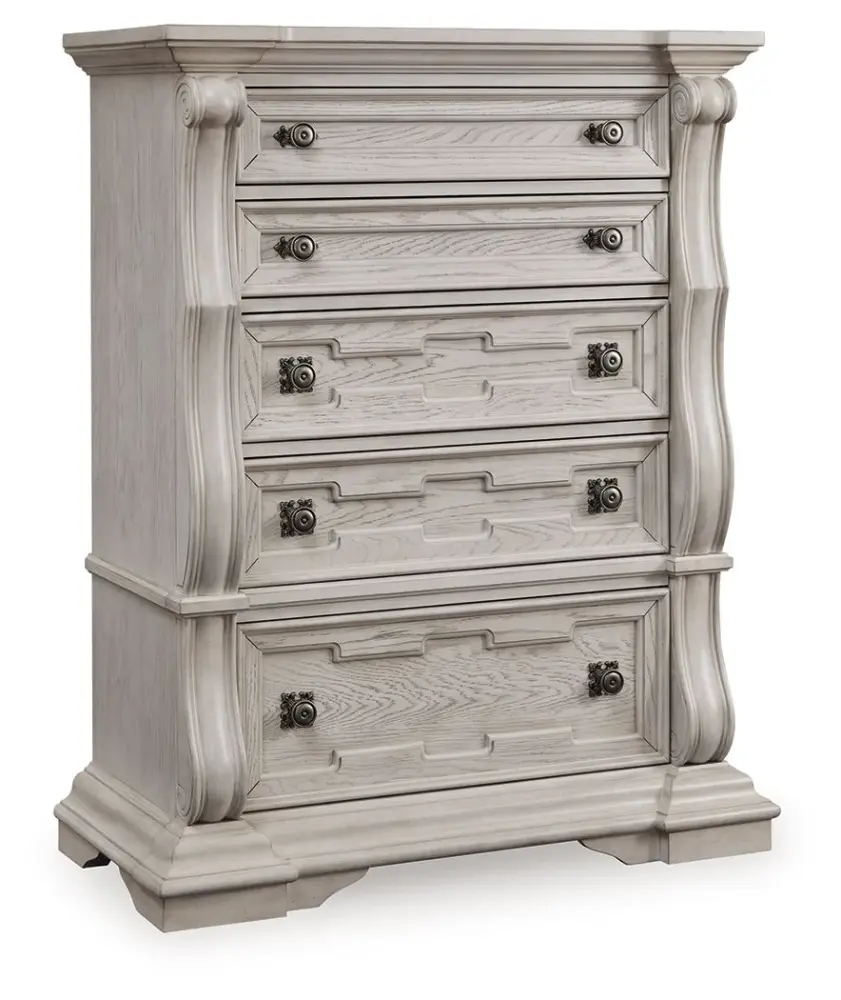 Bruchandi - Five Drawer Chest - Antique Ivory 36 Inches Wide