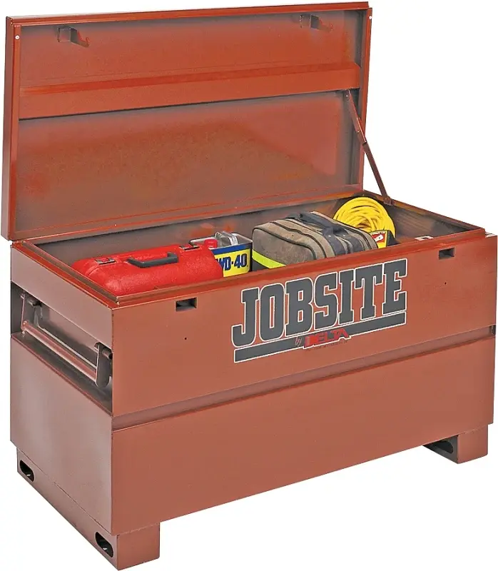 Delta Jobsite Series 638990 Heavy-Duty Contractor Chest, 19.3 cu-ft, 24 OAW, 27-3/4 OAH, 60 OAD, Hardened, Brown