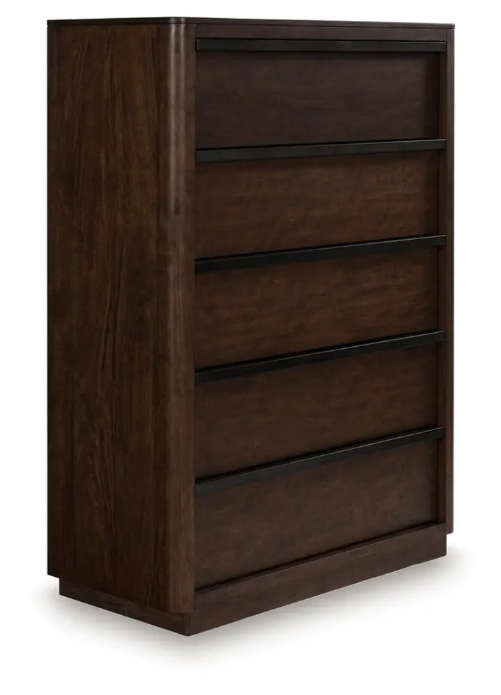 Dilenno - Five Drawer Chest - Dark Cocoa Storage Shelf