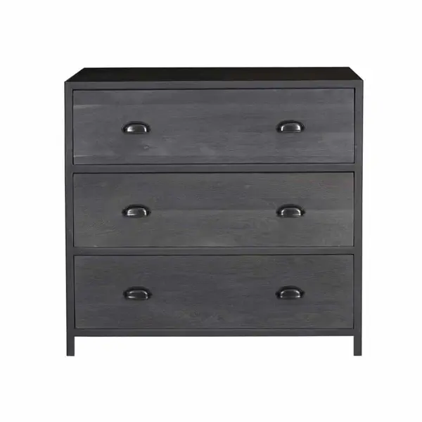 Grafton Chest Drawers - Midnight | Solid Wood | Removable Cushion