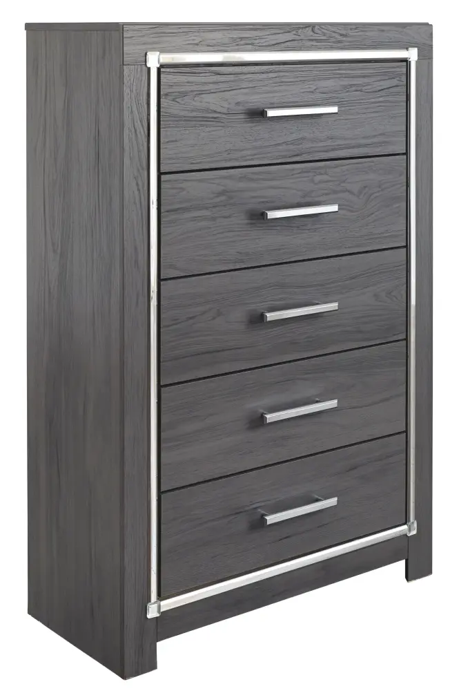 Lodanna - Five Drawer Chest - Pewter