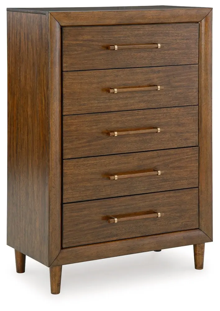 Lyncott - Five Drawer Chest - Cocoa