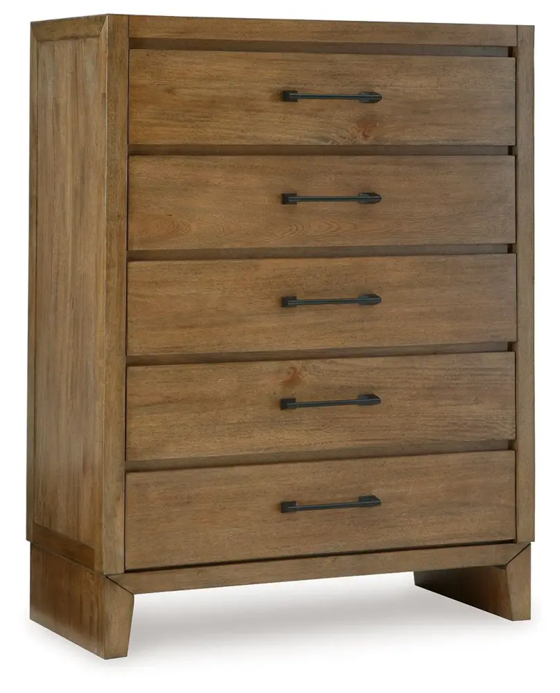 Multi-Tiered Sherbana - Five Drawer Chest - Buoyant Brown