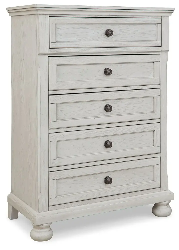 Robbinsdale - Five Drawer Chest - Youth - Antique Snow | Rustic Finish