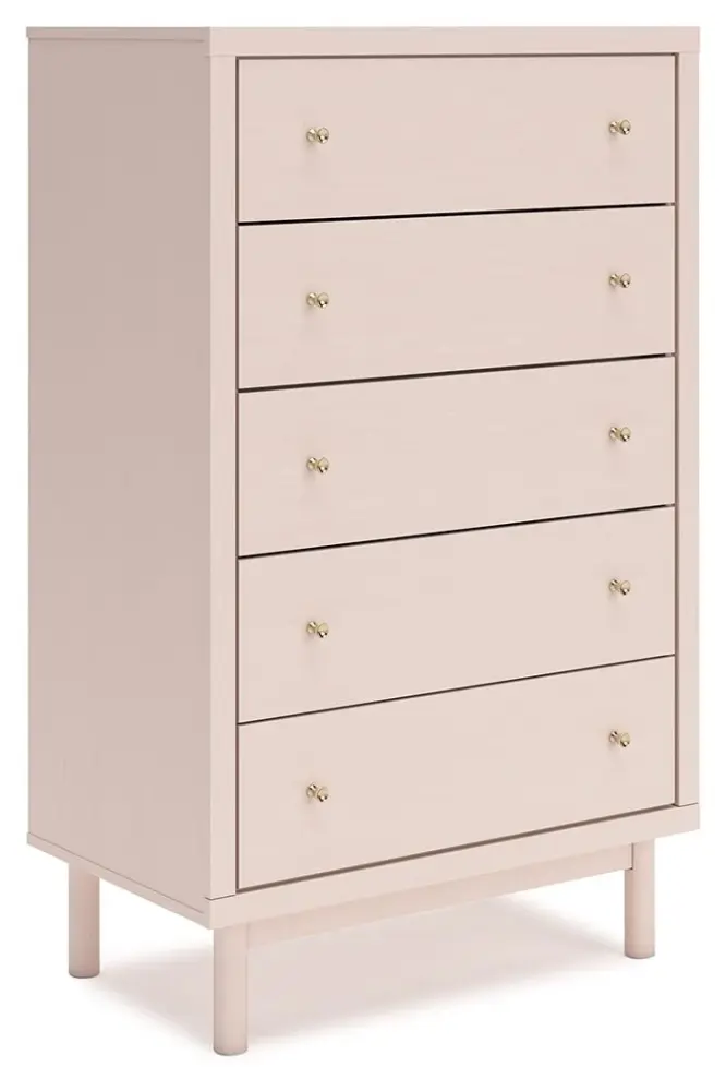 Wistenpine - Five Drawer Chest - Blush Heavy Duty