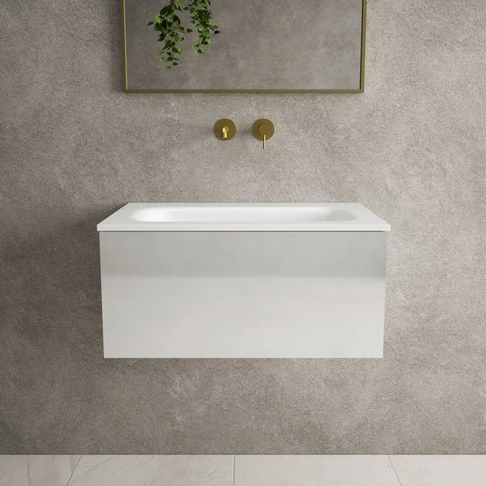 Raffinata One Drawer Vanity Unit Beyondstone Basin - Gloss Dust 700mm