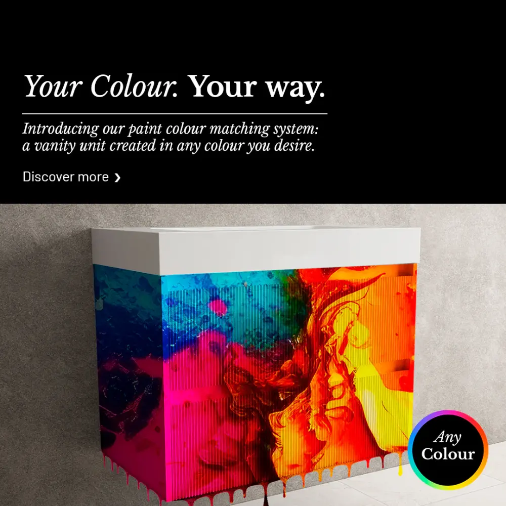 Scanalato Double Drawer Vanity Unit Beyondstone BLOC Basin - Opt Your Own Colour 800mm