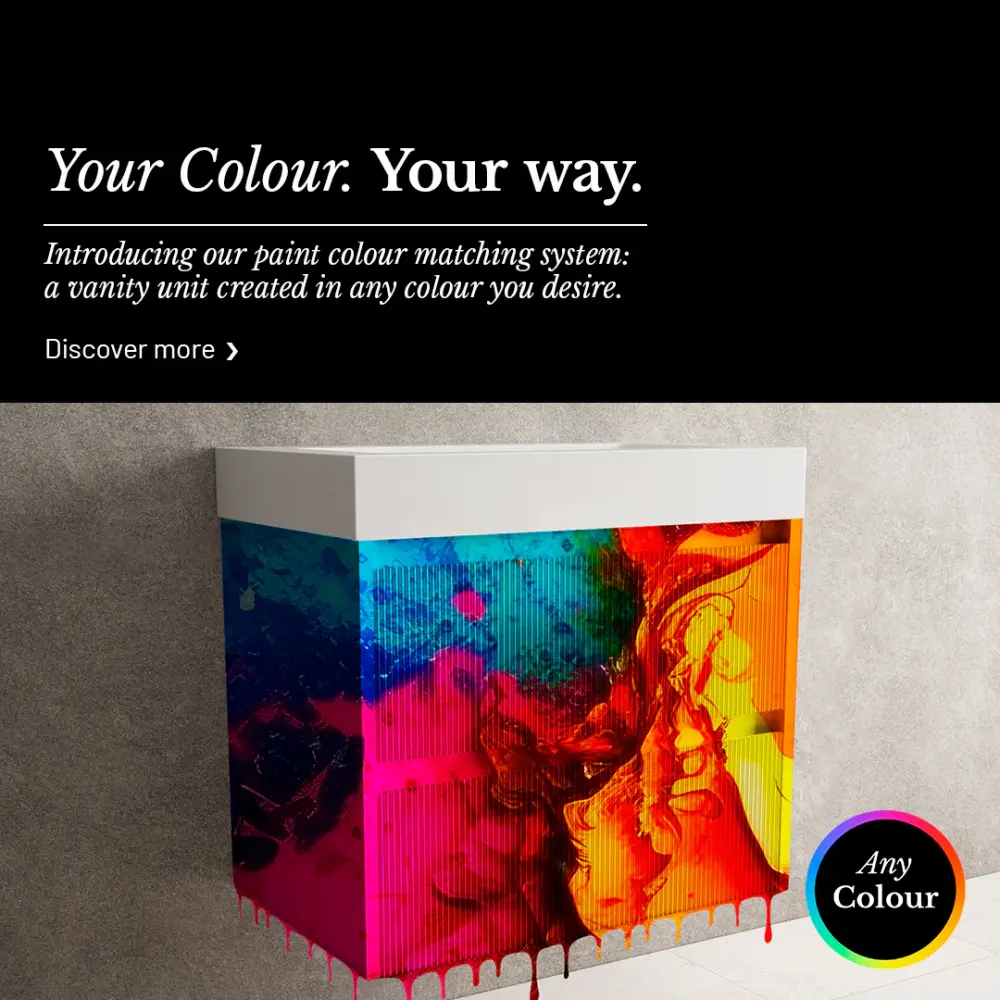 Scanalato Double Drawer Vanity Unit Beyondstone BLOC Basin - Opt Your Own Colour 700mm