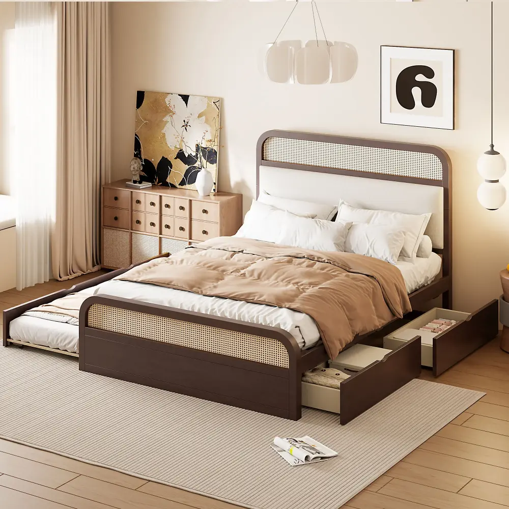 Platform Bed Trundle And 2 Drawers