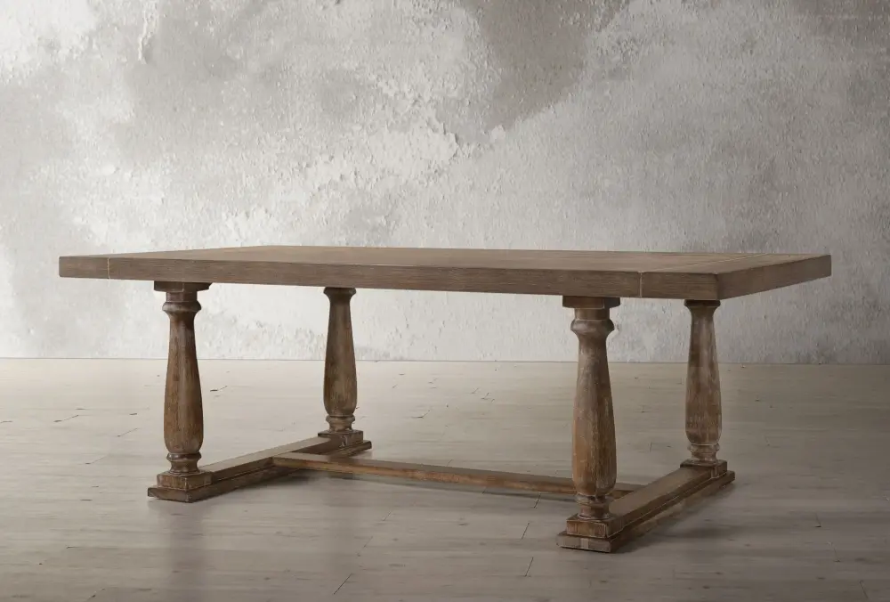 Bernard - Weathered Dining Table Fray-Resistant Hem