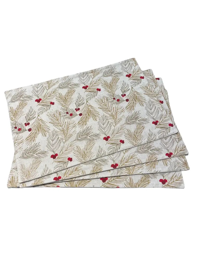 Premium Woven Metallic Sprig Table Runner