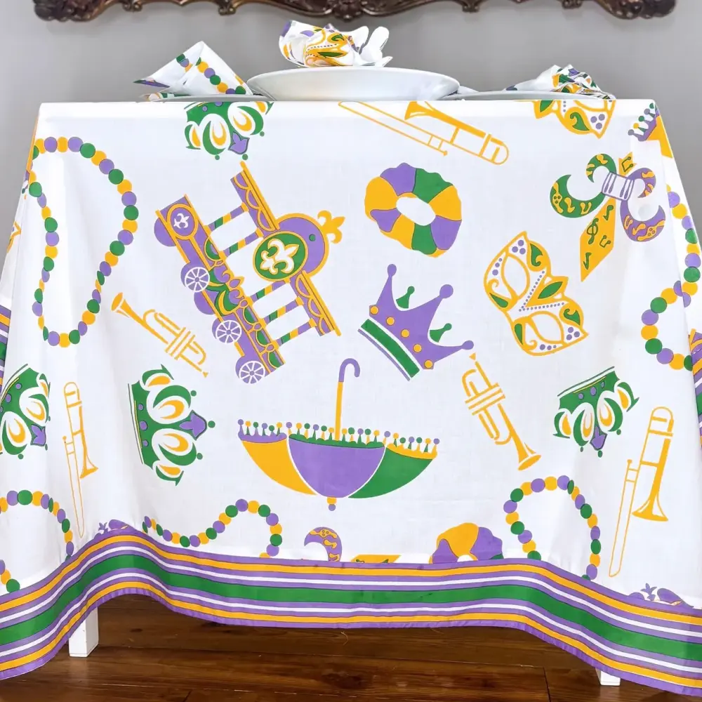 MARDI GRAS PRINT TABLECLOTH Bohemian Style
