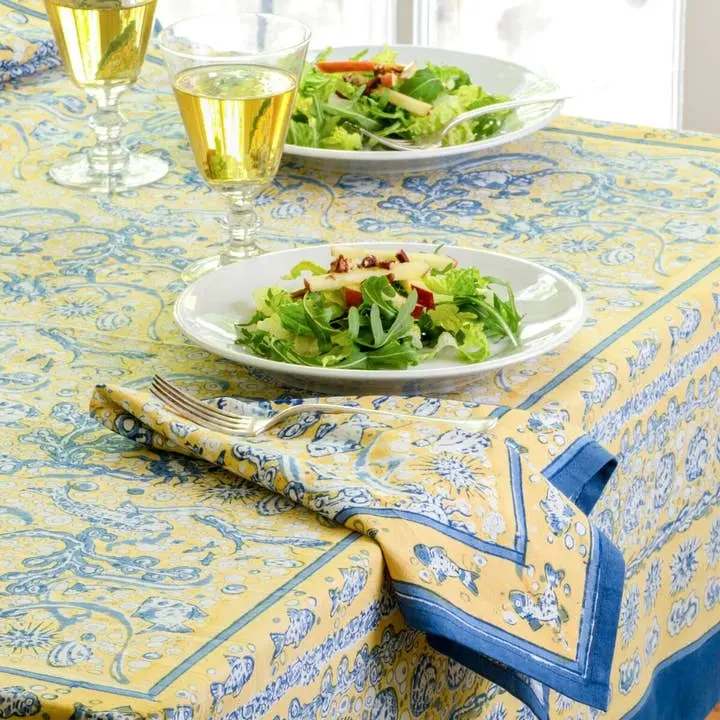 Quick-Dry Towel La Mer Blue/Yellow Tablecloths