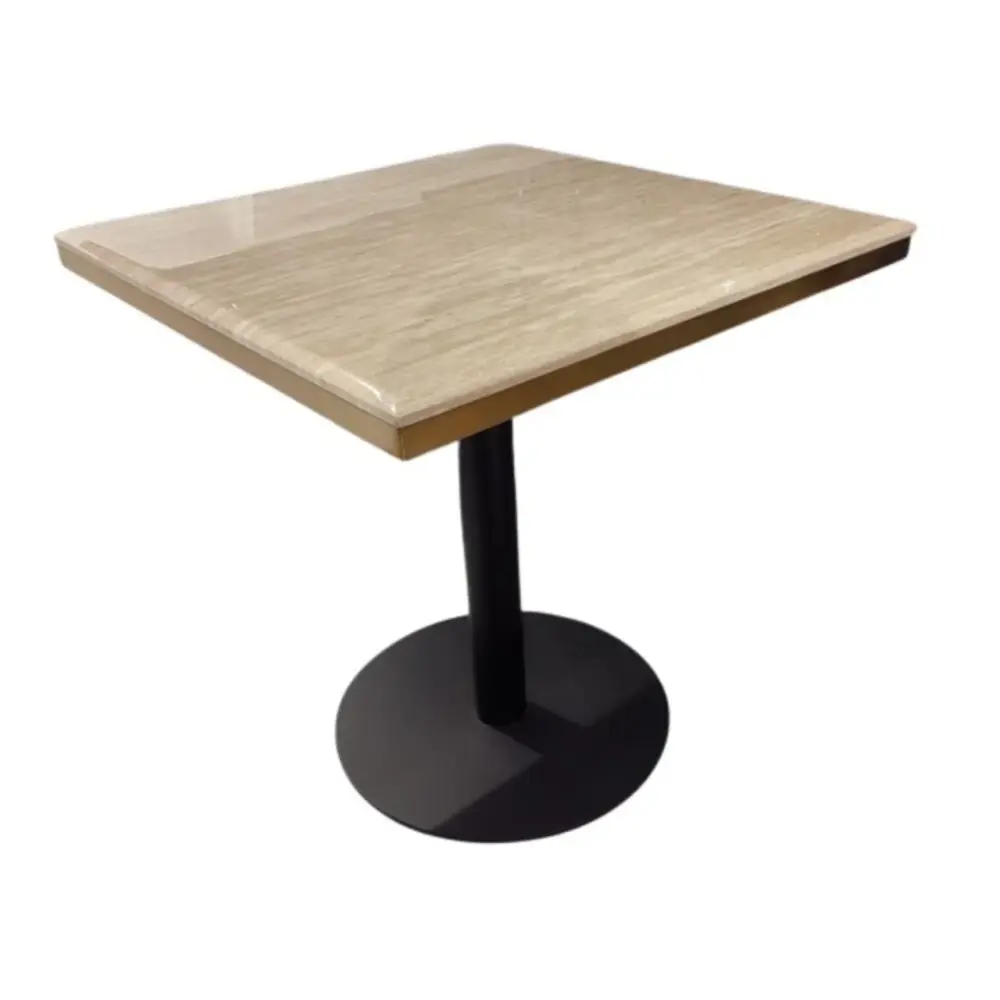 Brazza Faux Marble Bistro Table 70cm - Buff