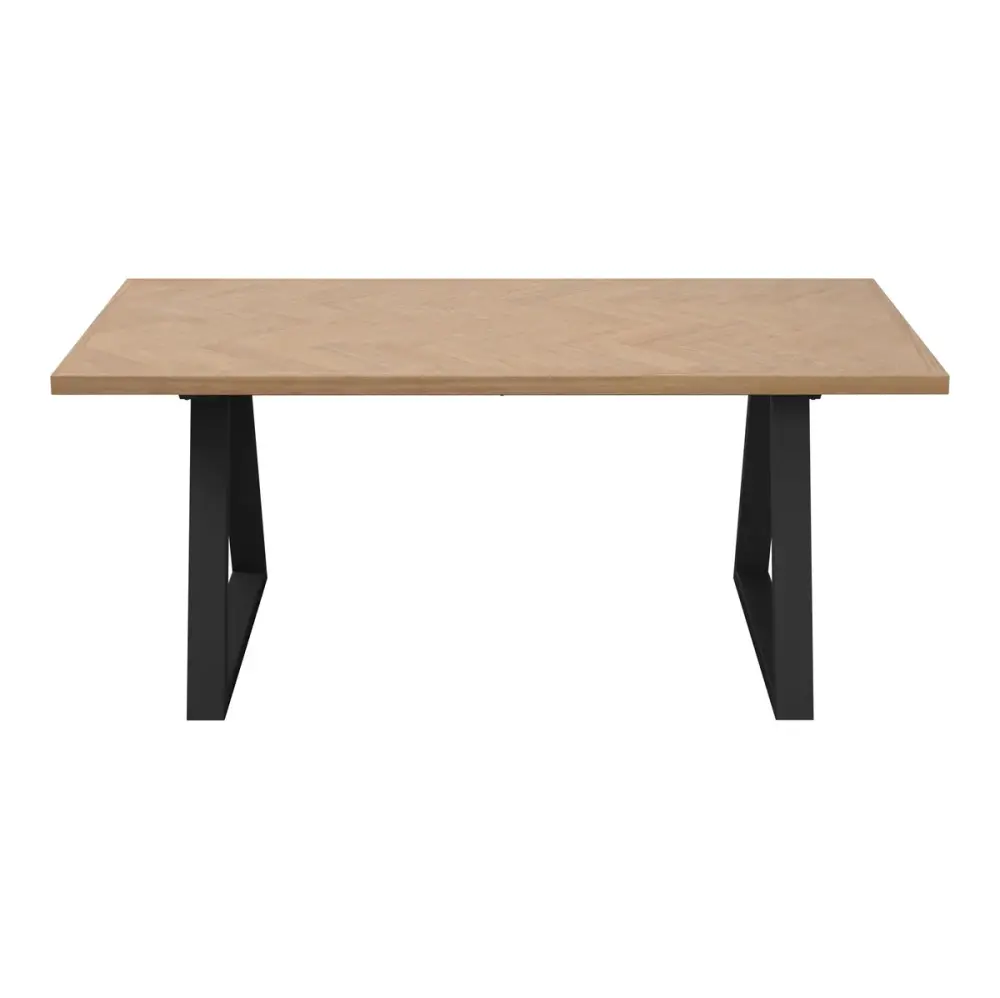 Delphi Rectangular Dining Table - Natural & Jet-black