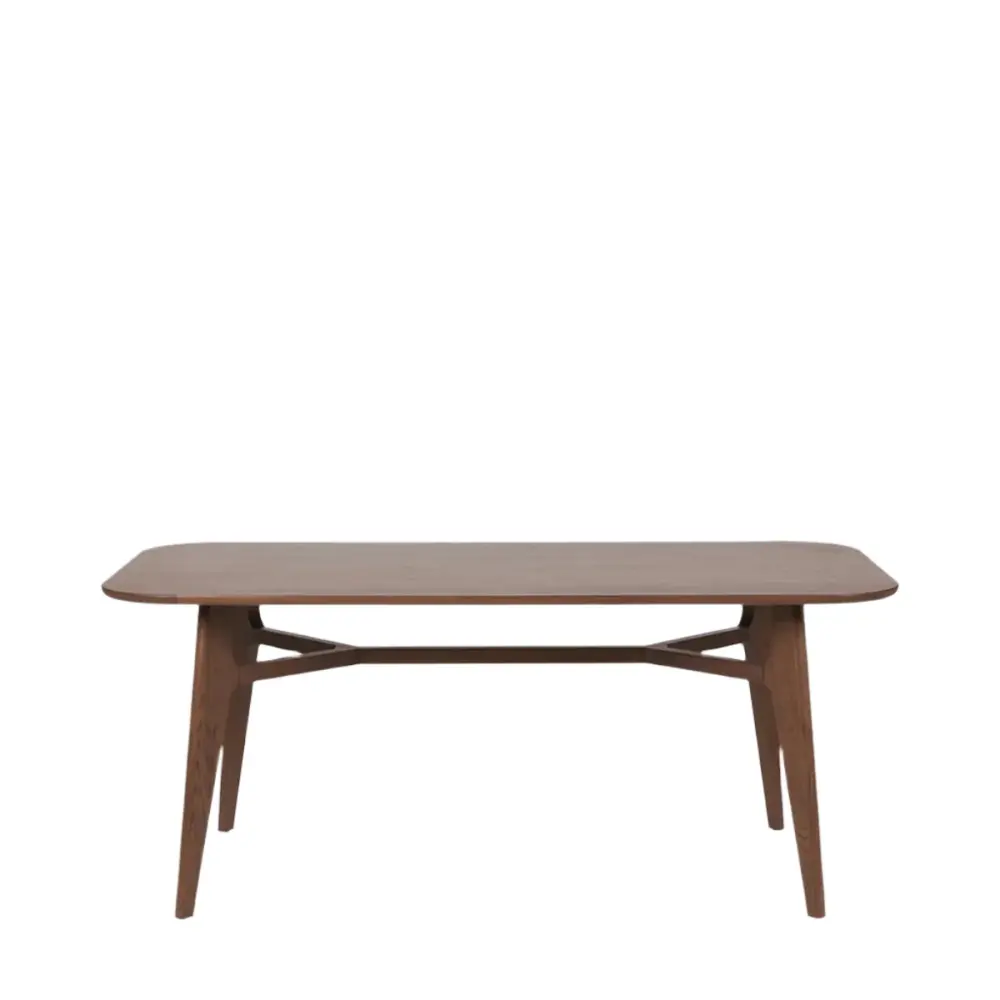 Elina Retro Rectangular Dining Table - Dark Ash