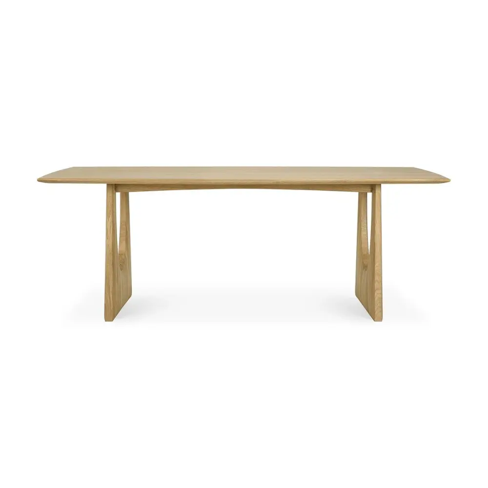 Geometric Rectangular Dining Table - Oak Outdoor Dining