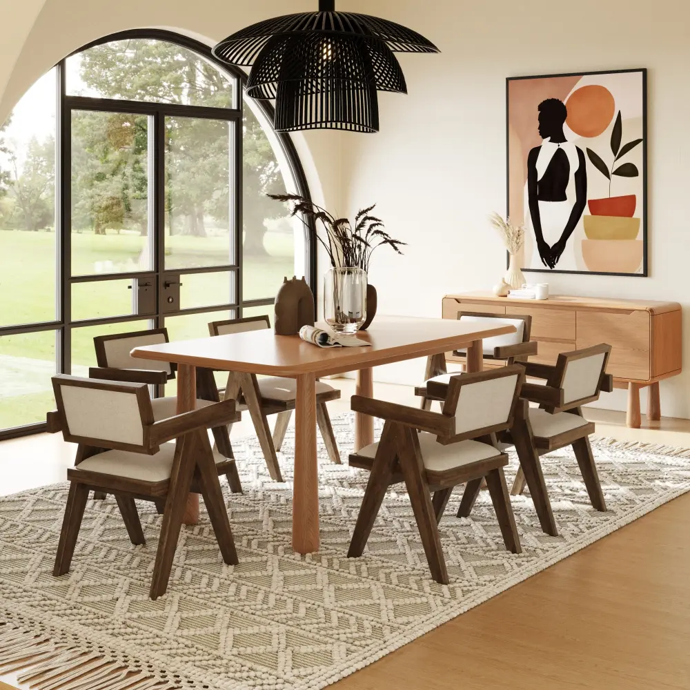 Modrest Rhea - Up-to-date 71" Natual Acacia Rectangular Dining Table