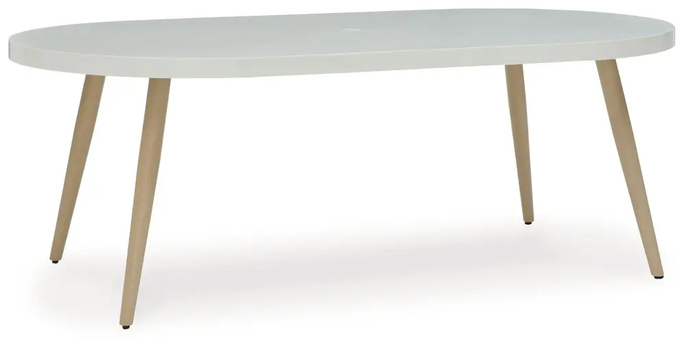 Seton Creek - Oval Dining Table Umb Opt - Alabaster