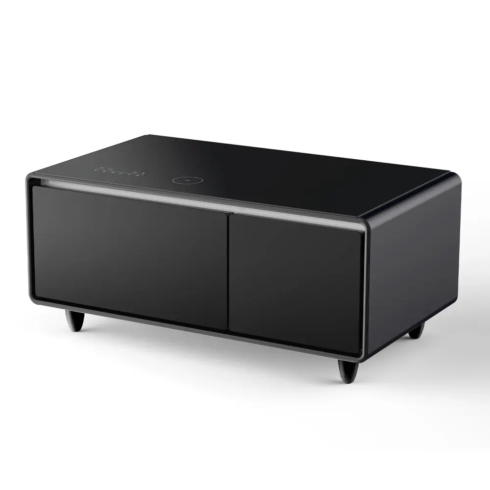 Modern Smart Coffee Table Built- Fridge - tooth Speaker, Wi-fi enabled Charging, Touch Control Panel, USB Interface, Outle...