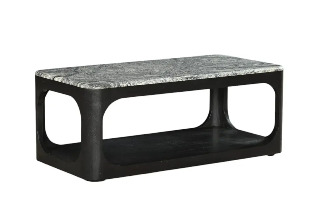Modrest Marco - Modern Black & Chalk Granite Coffee Table