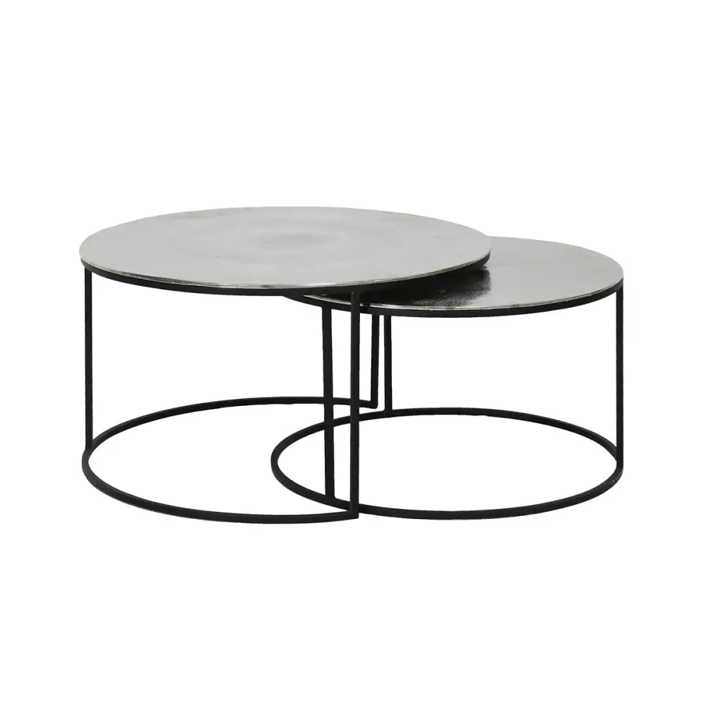 Thizas Adjust 2 Round Coffee Tables - Black