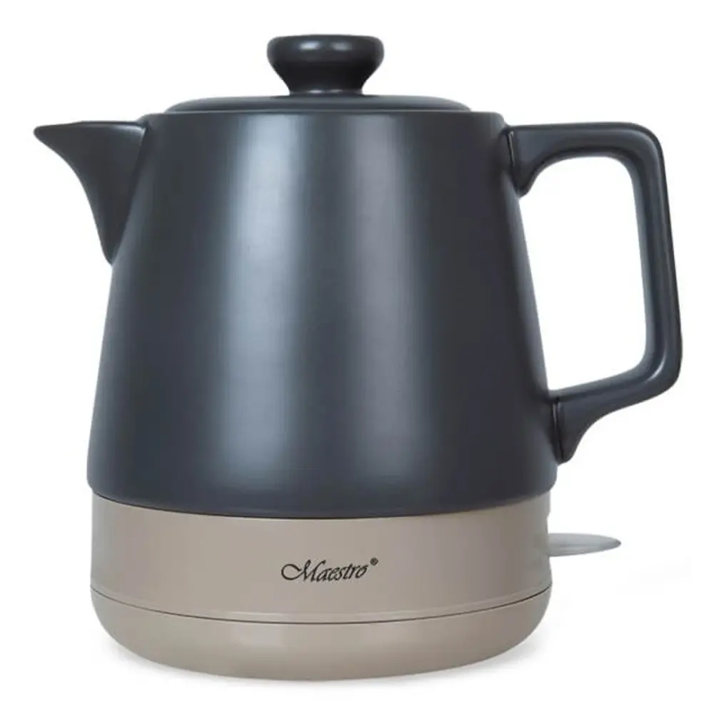 Maestro MR-071 Electric Ceramic Kettle 1L Black 1000W Tea Pot Lid Graceful Decorative Compatible All Stovetops