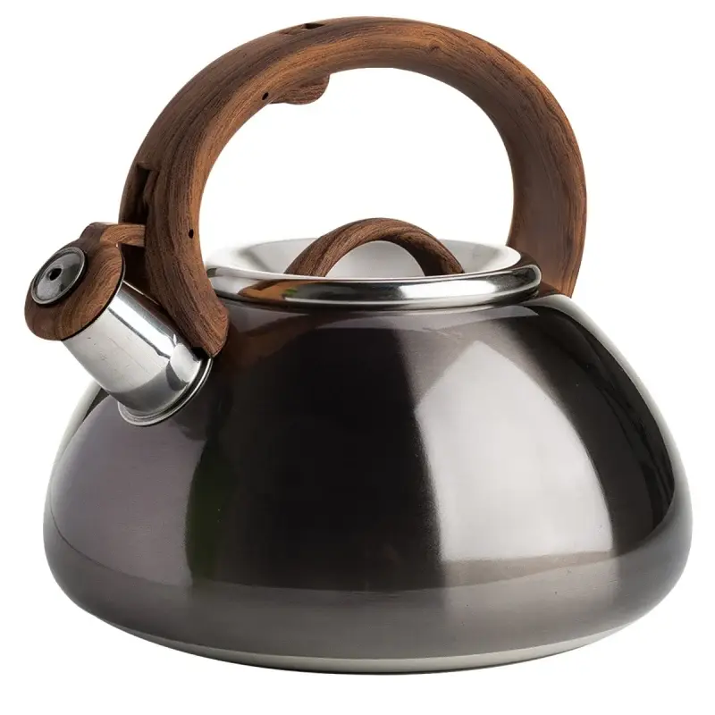 Primula PAGM1-6225 Tea Kettle, 2.5 qt Capacity, Gentle Touch Handle, Stainless Steel, Gunmetal