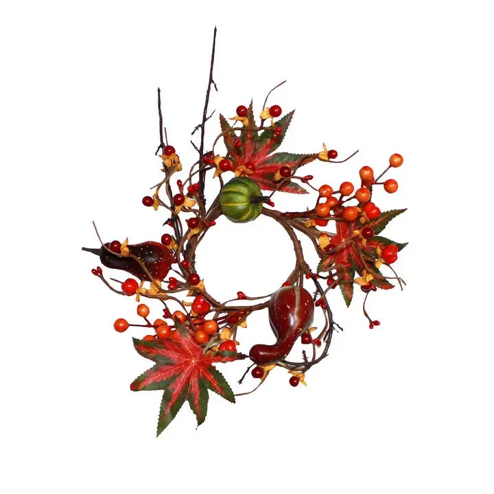 Gourd w/ Berries Candle Ring 3.25"
