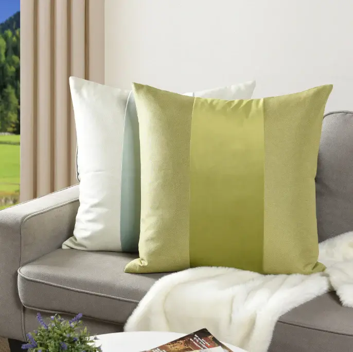 Chartreuse Banded Throw Pillow Wedding Decor